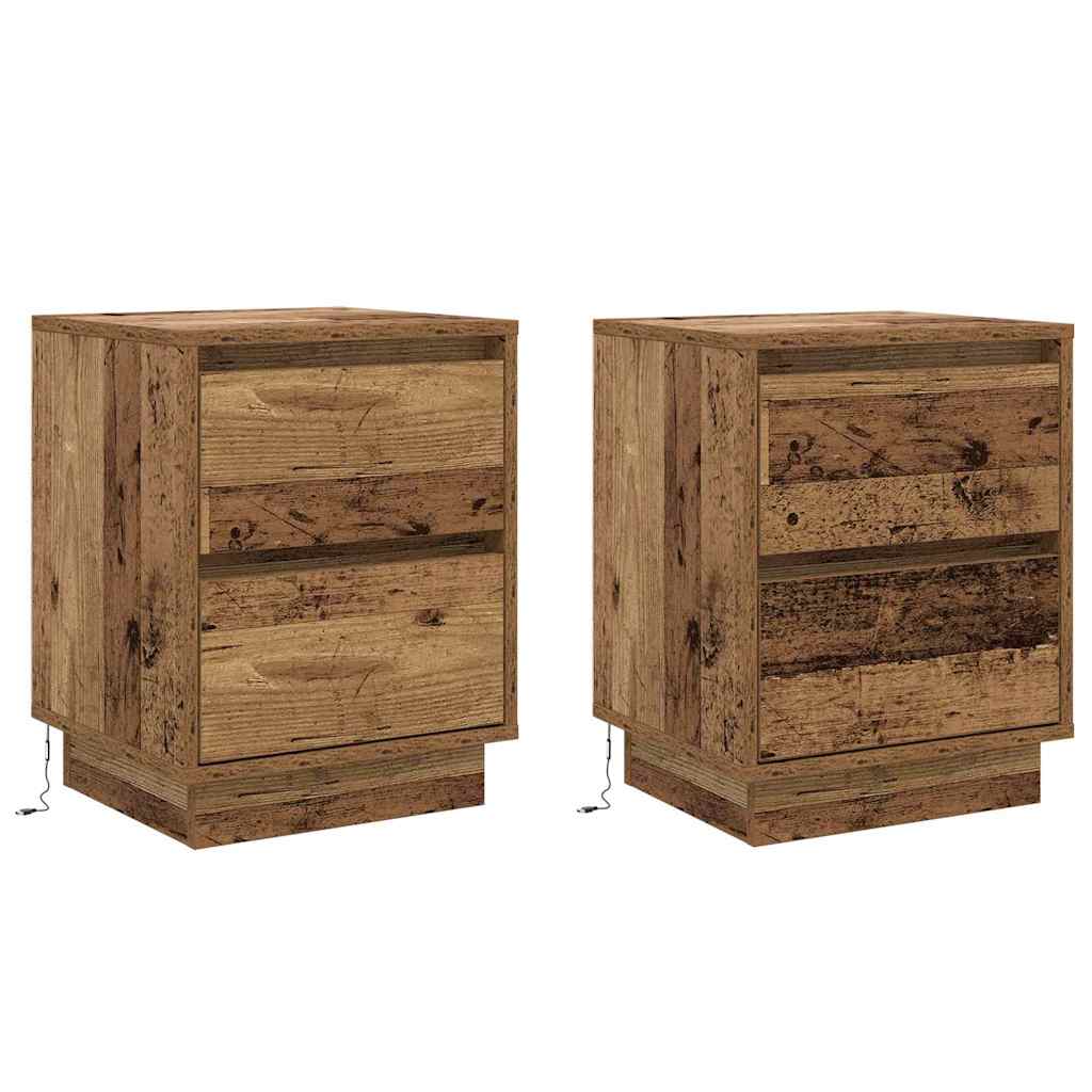 Cabinet de chevet avec 2 pcs Bois Ancien 39 x 34.5 x 50 cm - XIOS
