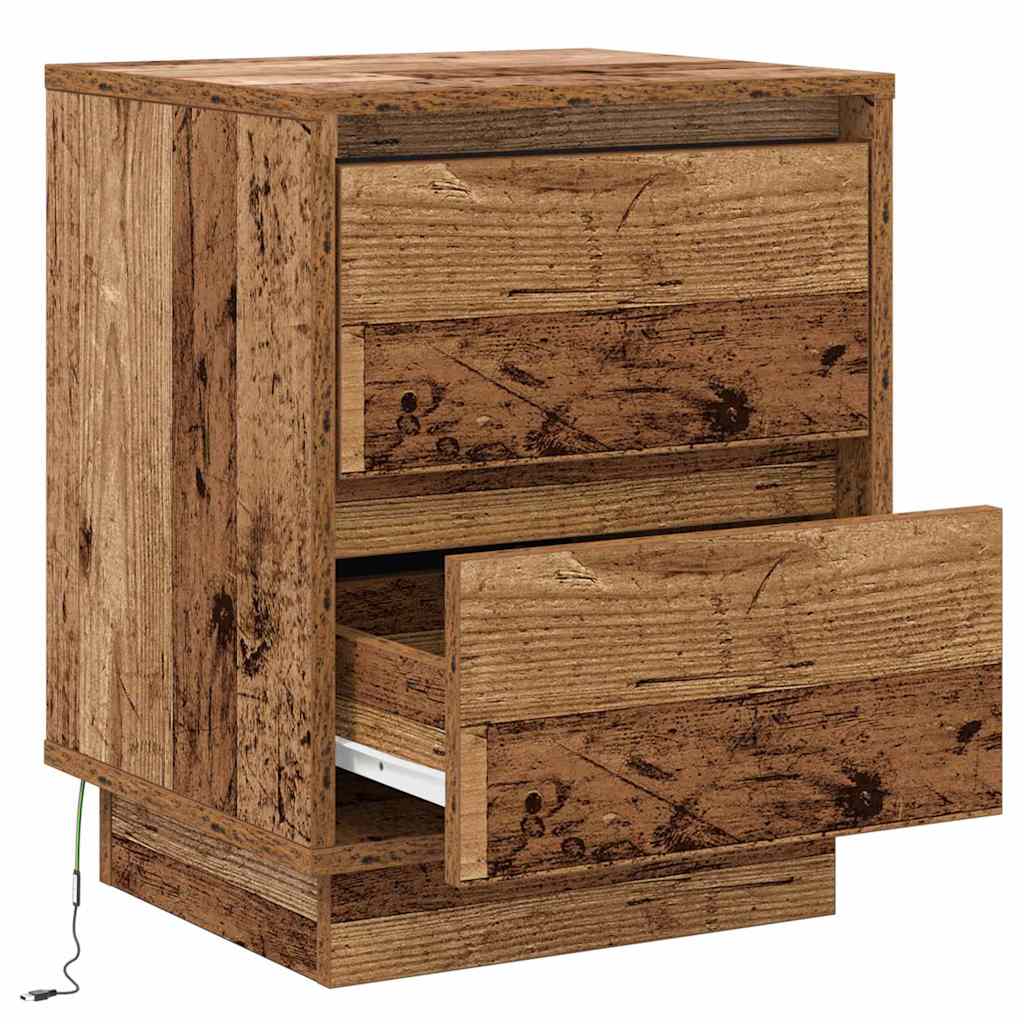 Cabinet de chevet avec 2 pcs Bois Ancien 39 x 34.5 x 50 cm - XIOS