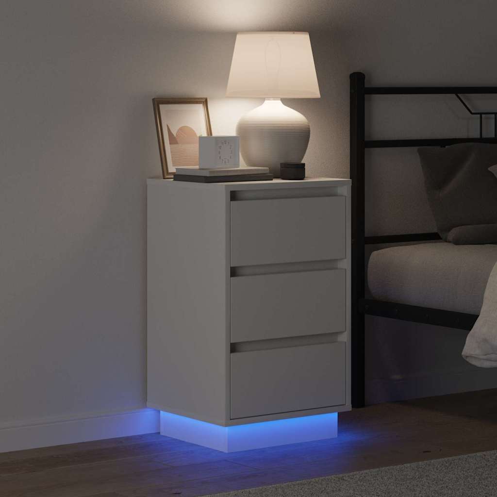 Cabinet de chevet Blanc 39 x 34,5 x 65 cm Bois d'ingénierie - XIOS