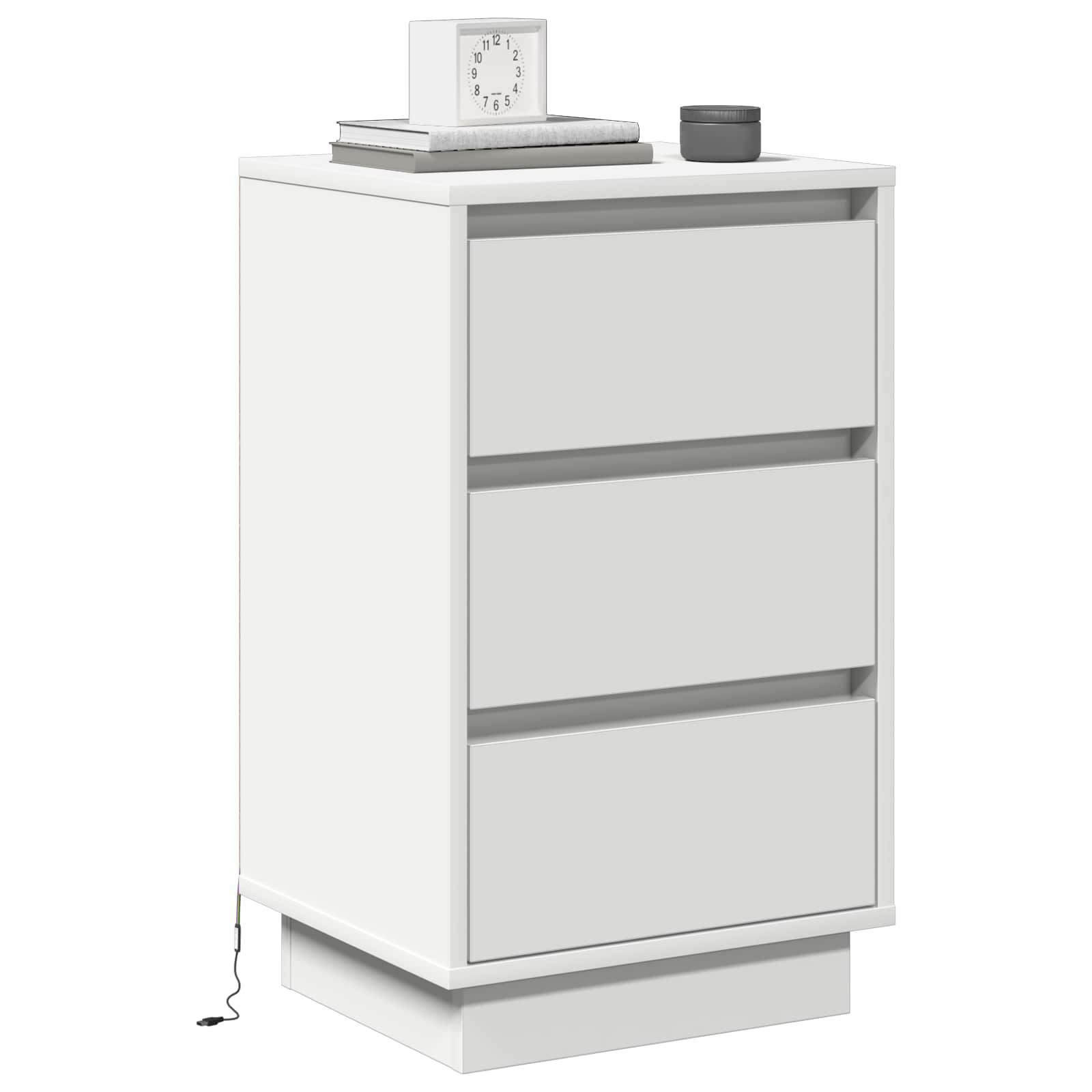 Cabinet de chevet Blanc 39 x 34,5 x 65 cm Bois d'ingénierie - XIOS