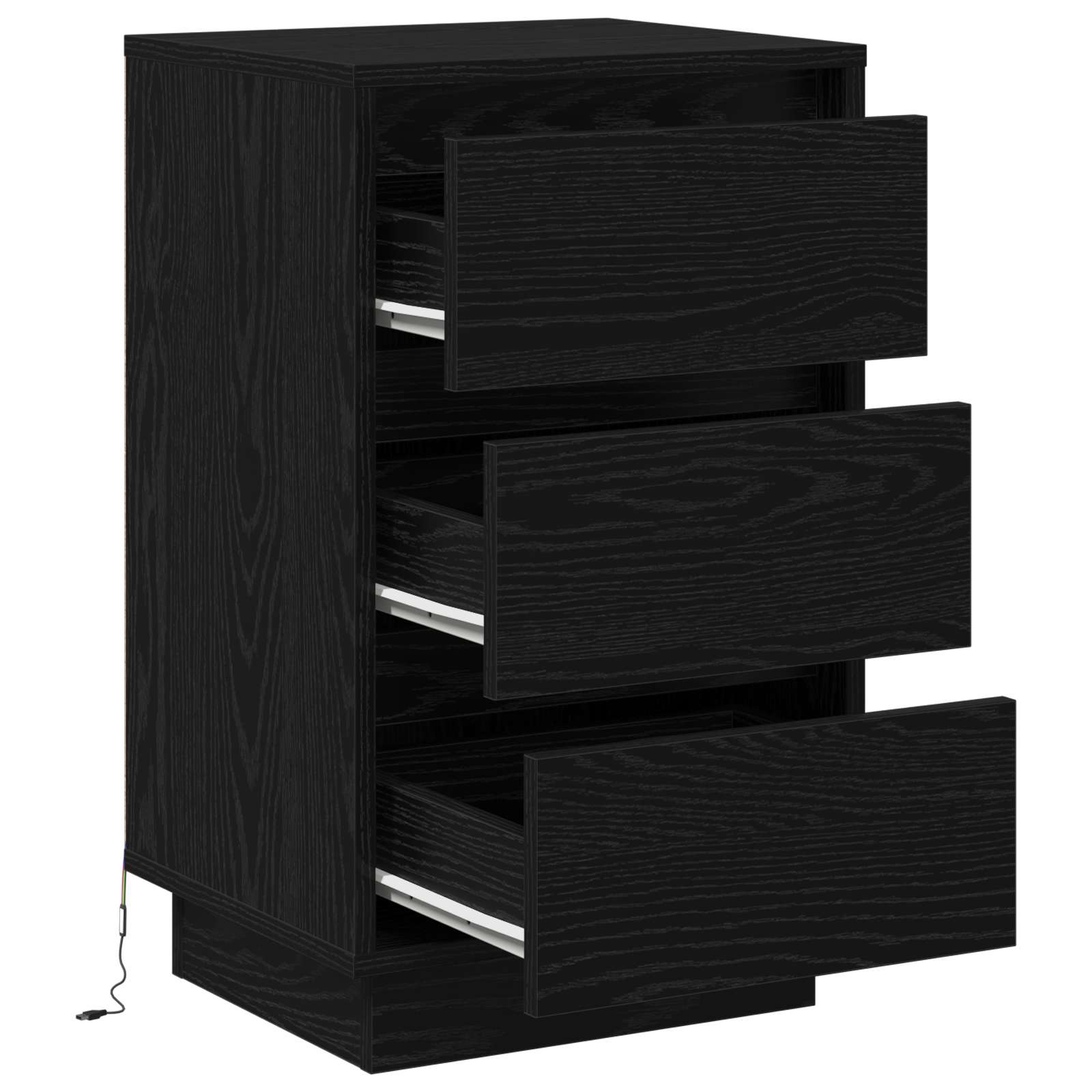 Cabinet de chevet avec tiroir Chêne noir 39 x 34,5 x 65 cm - XIOS