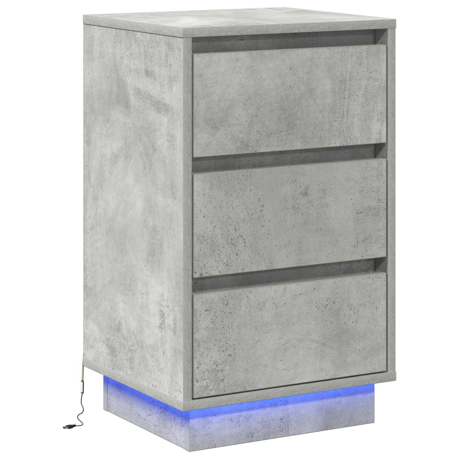 Cabinet de chevet avec tiroir Gris béton 39 x 34,5 x 65 cm - XIOS
