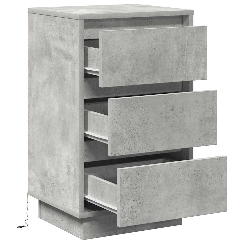 Cabinet de chevet avec tiroir avec Gris béton 39 x 34,5 x 65 cm - XIOS