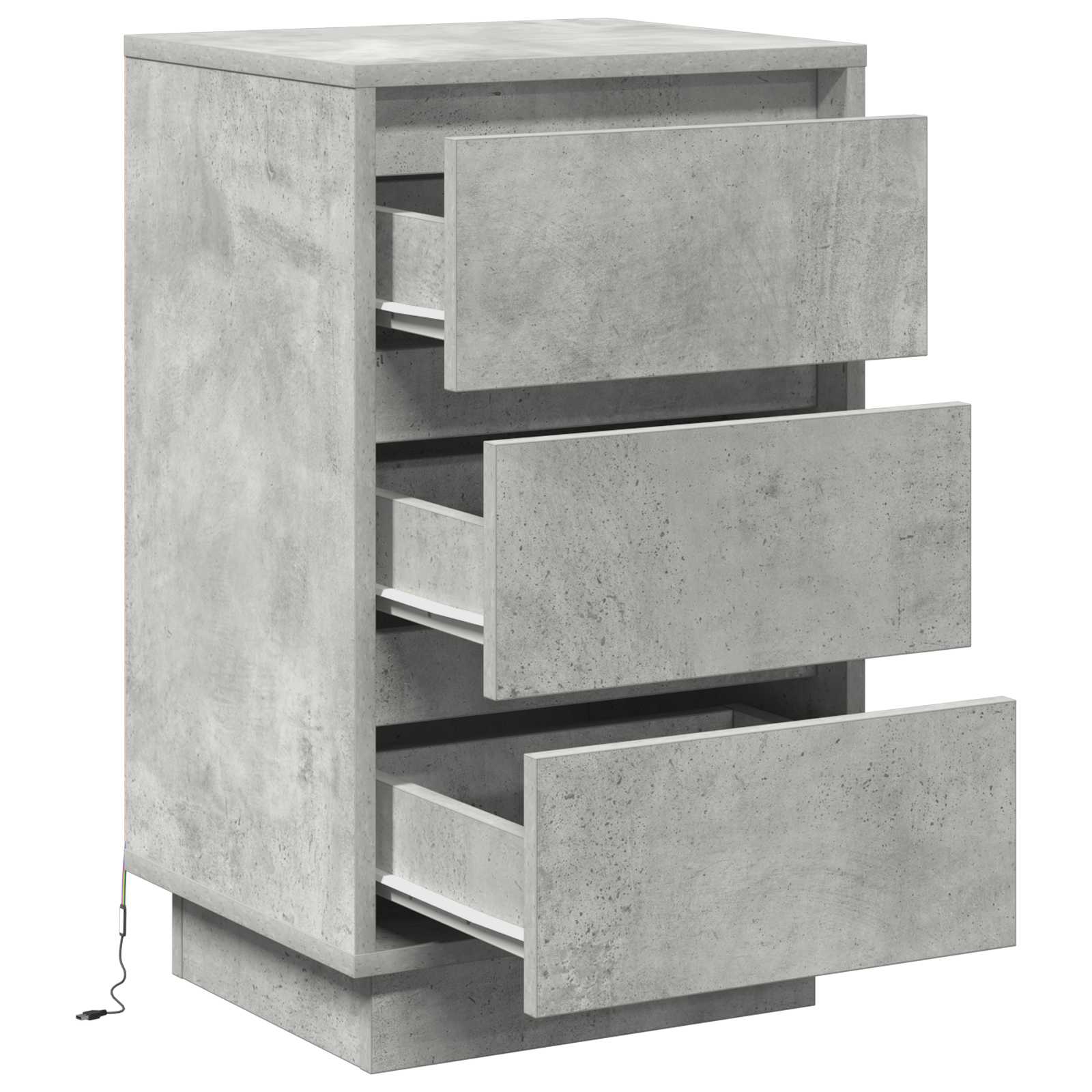 Cabinet de chevet avec tiroir Gris béton 39 x 34,5 x 65 cm - XIOS