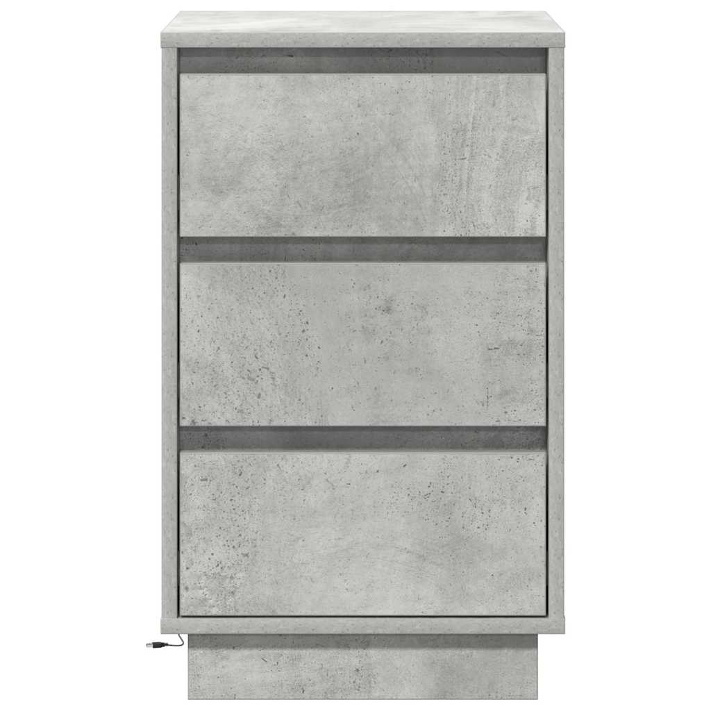 Cabinet de chevet avec tiroir avec Gris béton 39 x 34,5 x 65 cm - XIOS
