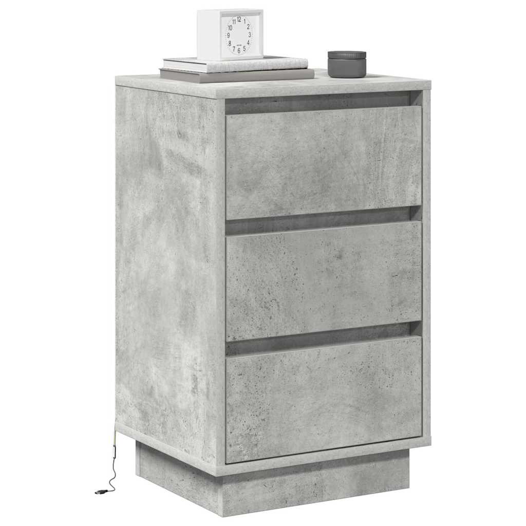 Cabinet de chevet avec tiroir avec Gris béton 39 x 34,5 x 65 cm - XIOS