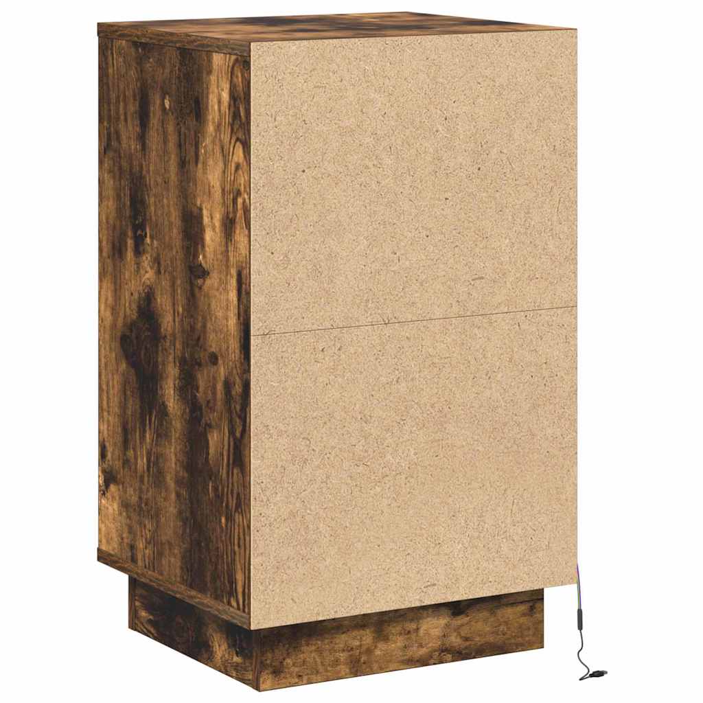Cabinet de chevet avec tiroir avec Chêne fumé 39 x 34,5 x 65 cm - XIOS