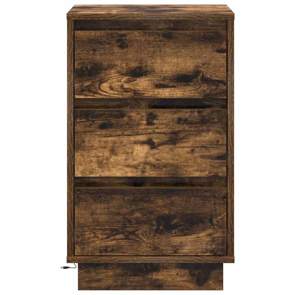 Cabinet de chevet avec tiroir avec Chêne fumé 39 x 34,5 x 65 cm - XIOS