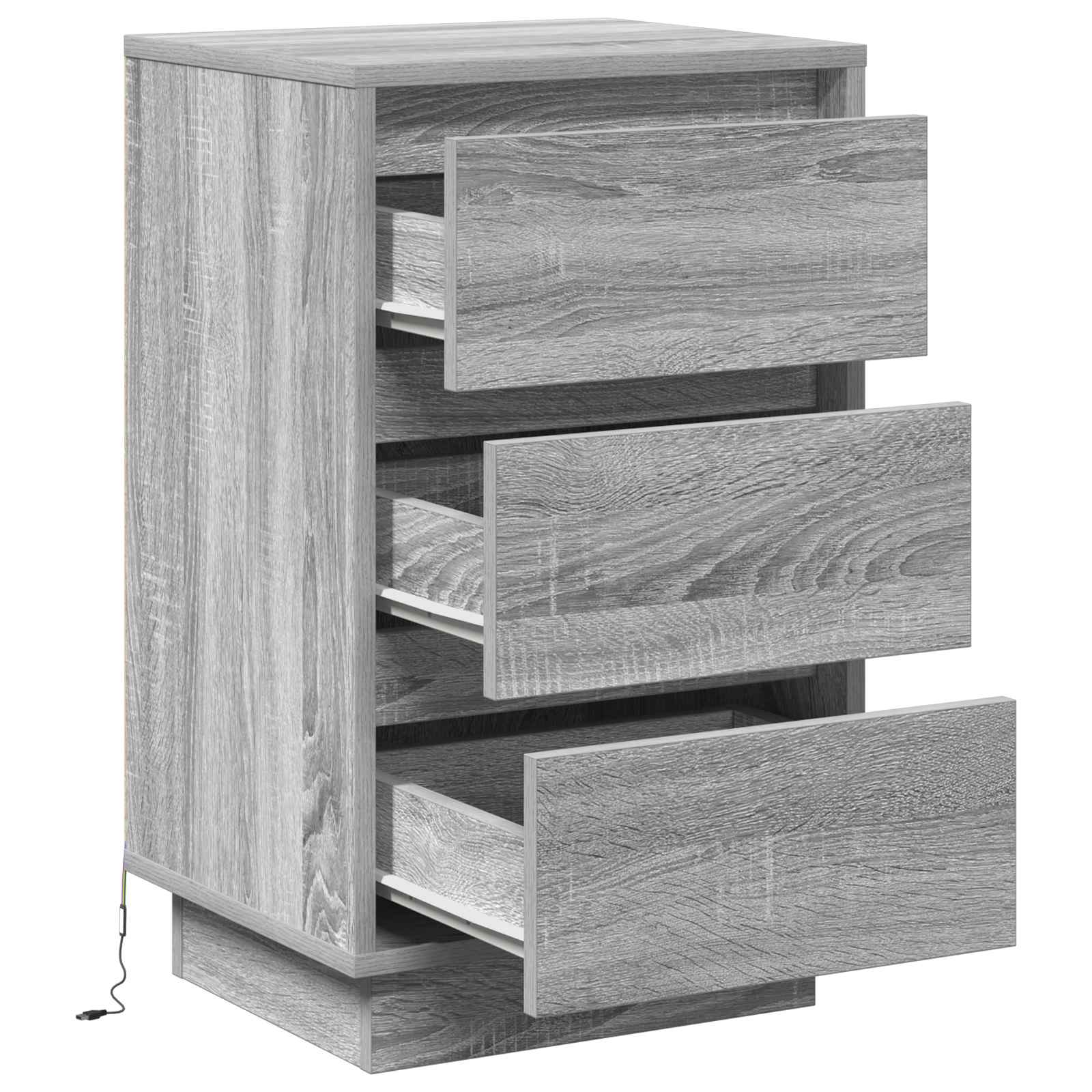 Cabinet de chevet Gris 39 x 34,5 x 65 cm Bois d'ingénierie - XIOS
