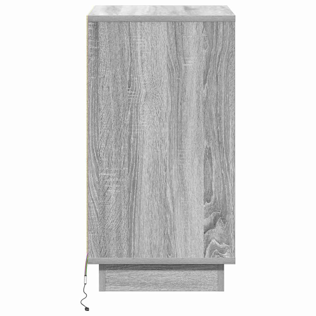 Cabinet de chevet avec Gris 39 x 34,5 x 65 cm Bois d'ingénierie - XIOS