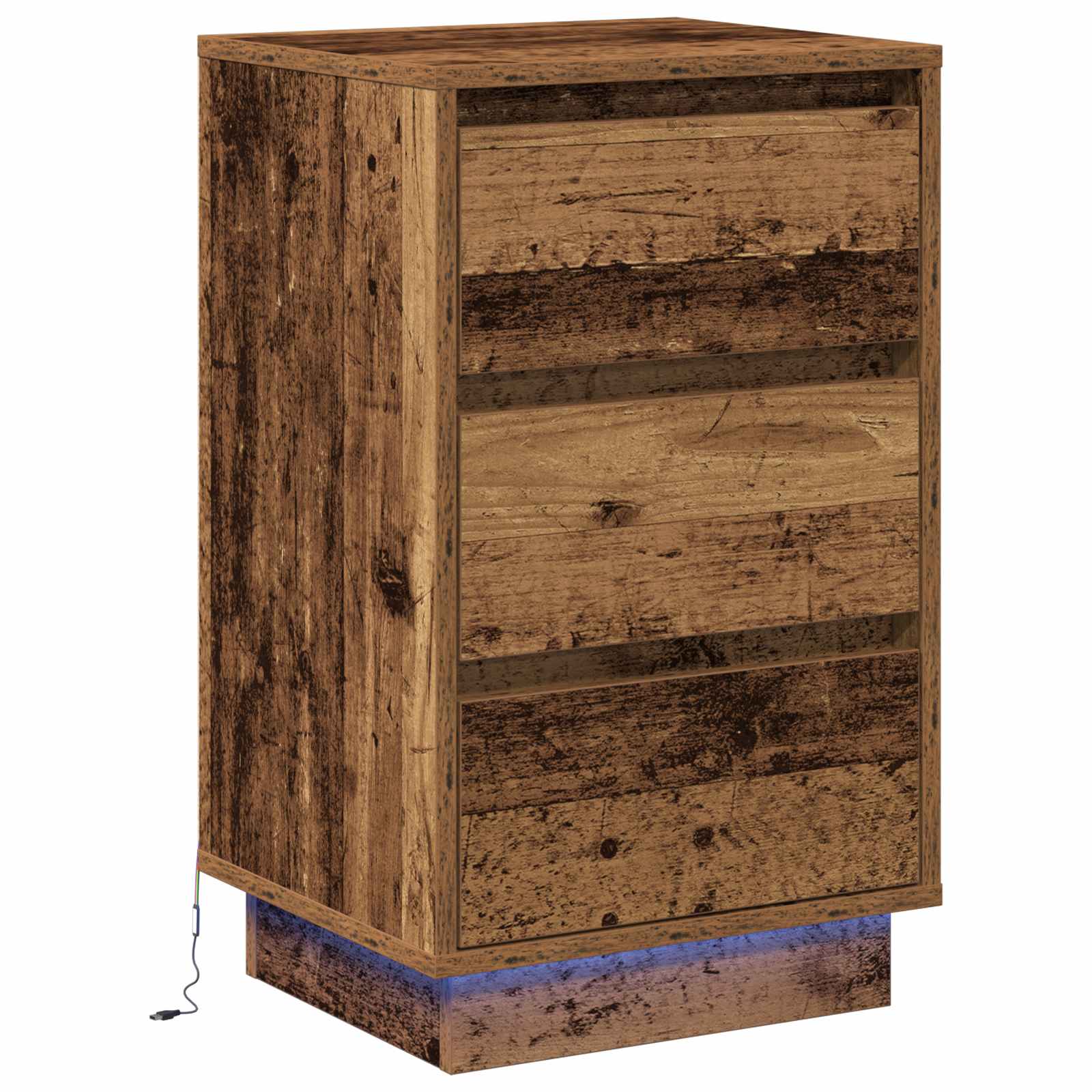 Cabinet de chevet avec tiroir Bois ancien 39 x 34,5 x 65 cm - XIOS