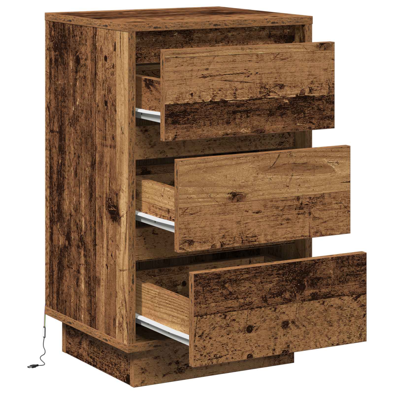 Cabinet de chevet avec tiroir Bois ancien 39 x 34,5 x 65 cm - XIOS