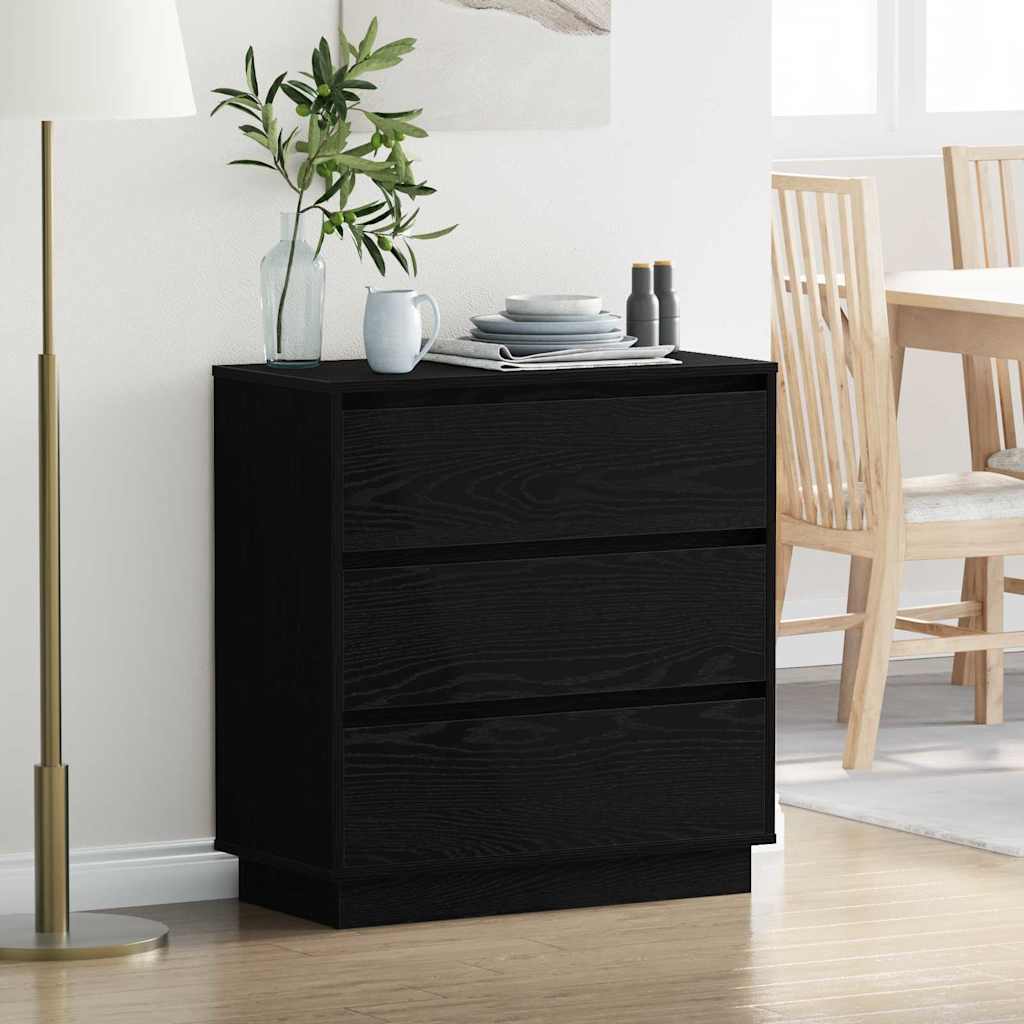 Cabinet de chevet avec Noir 71 x 34.5 x 75 cm Bois d'ingénierie - XIOS