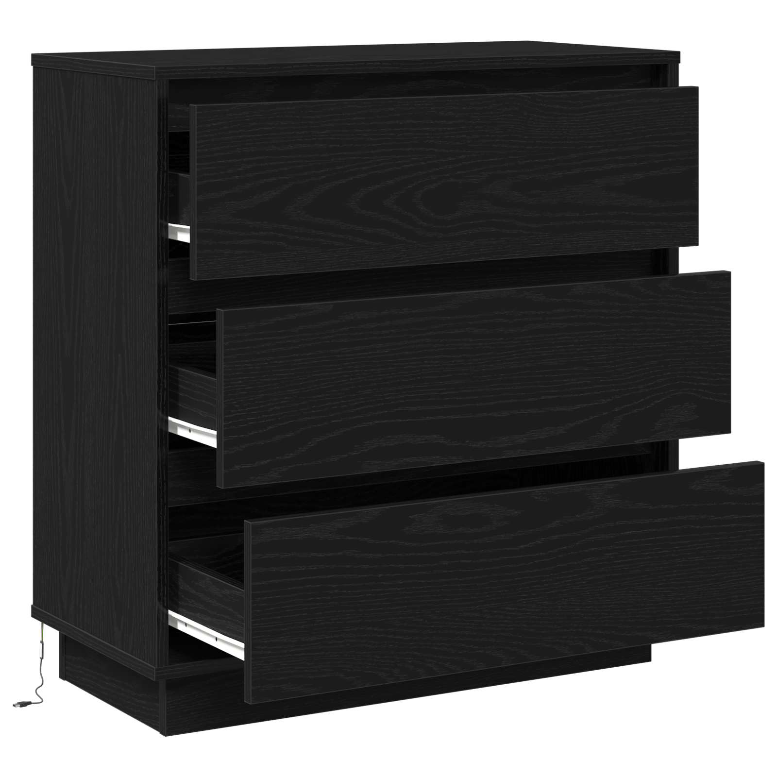 Cabinet de chevet avec tiroir Chêne noir 71 x 34,5 x 75 cm - XIOS