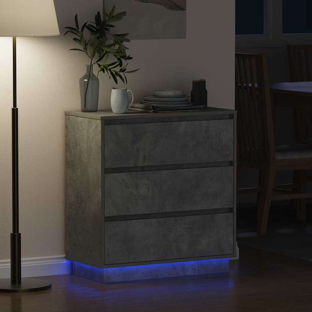 Cabinet de chevet avec tiroir avec Gris béton 71 x 34.5 x 75 cm - XIOS