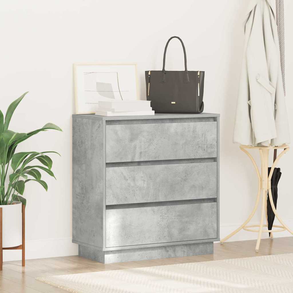 Cabinet de chevet avec tiroir avec Gris béton 71 x 34.5 x 75 cm - XIOS