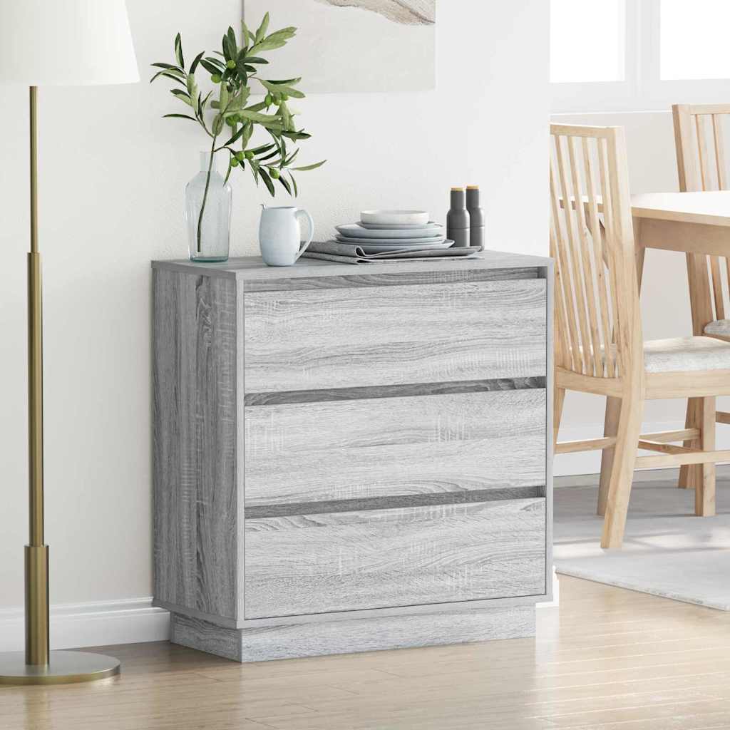 Cabinet de chevet avec Gris 71 x 34.5 x 75 cm Bois d'ingénierie - XIOS