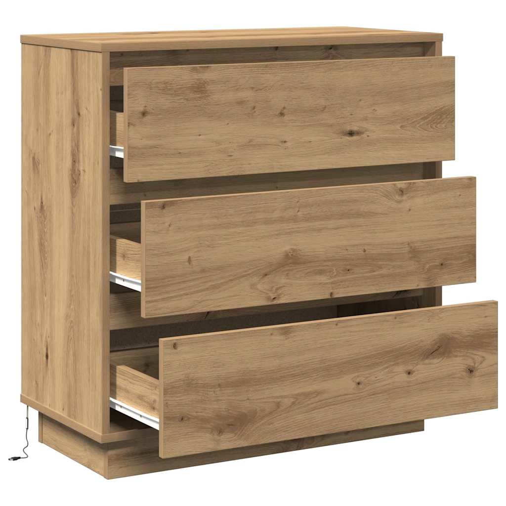 Cabinet de chevet avec tiroir chêne artisanal 71 x 34.5 x 75 cm - XIOS