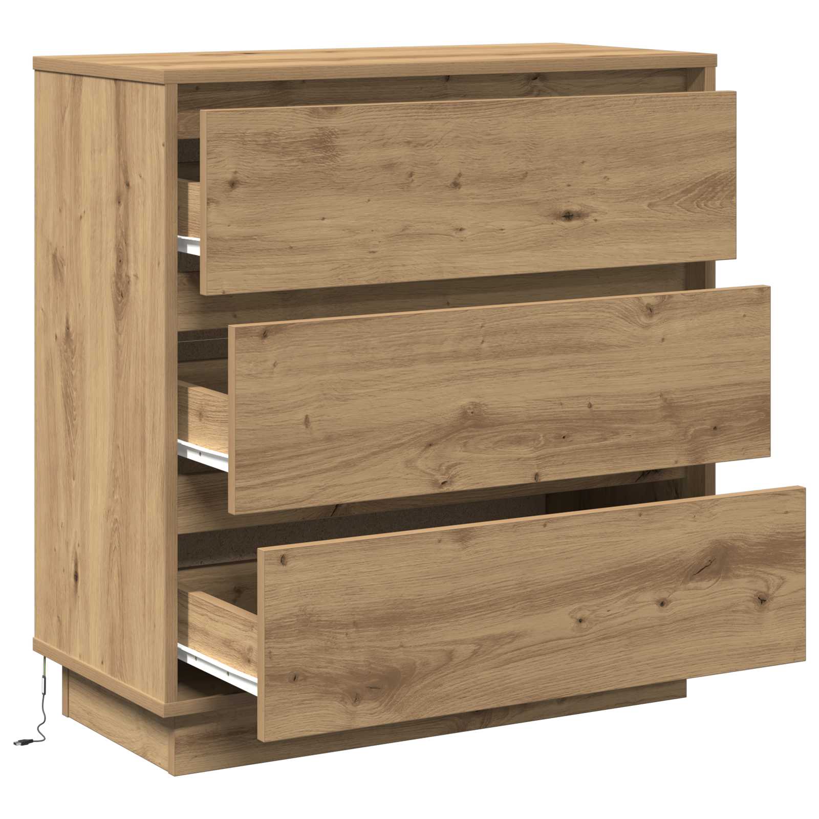 Cabinet de chevet avec tiroir Chêne artisanal 71 x 34,5 x 75 cm - XIOS