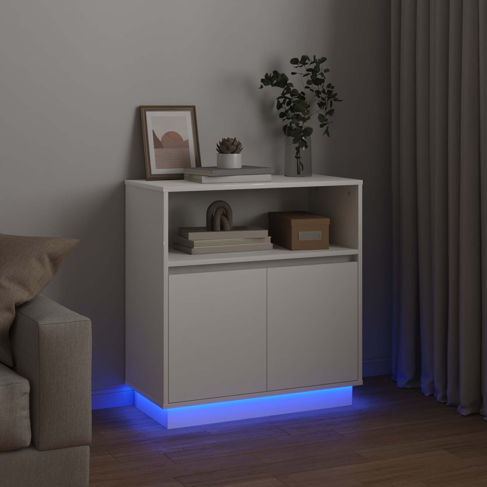 Buffet LED Blanc 71 x 34,5 x 75 cm Bois d'ingénierie - XIOS
