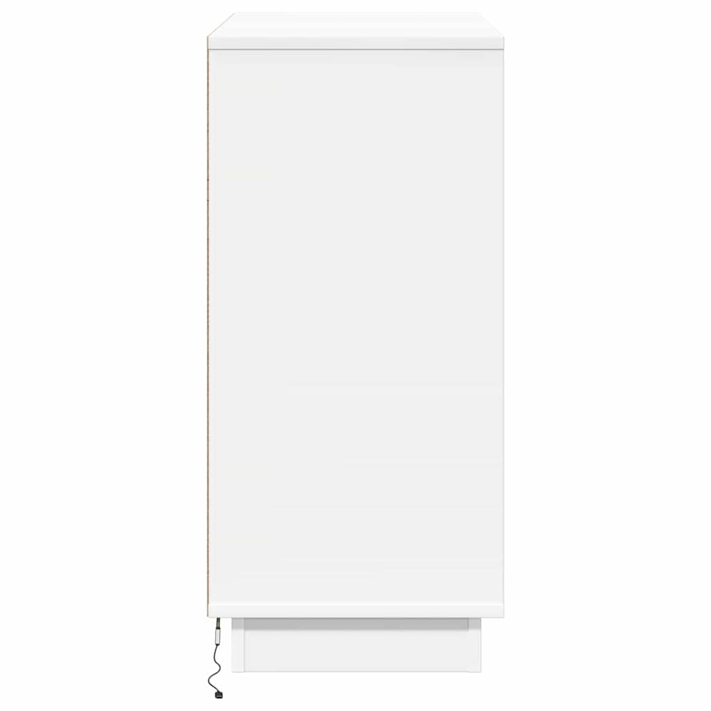 Buffet avec LED Blanc 71 x 34.5 x 75 cm Bois d'ingénierie - XIOS