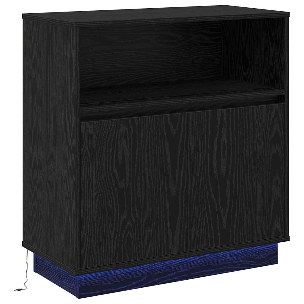 Buffet avec LED Chêne noir 71 x 34.5 x 75 cm Bois d'ingénierie - XIOS