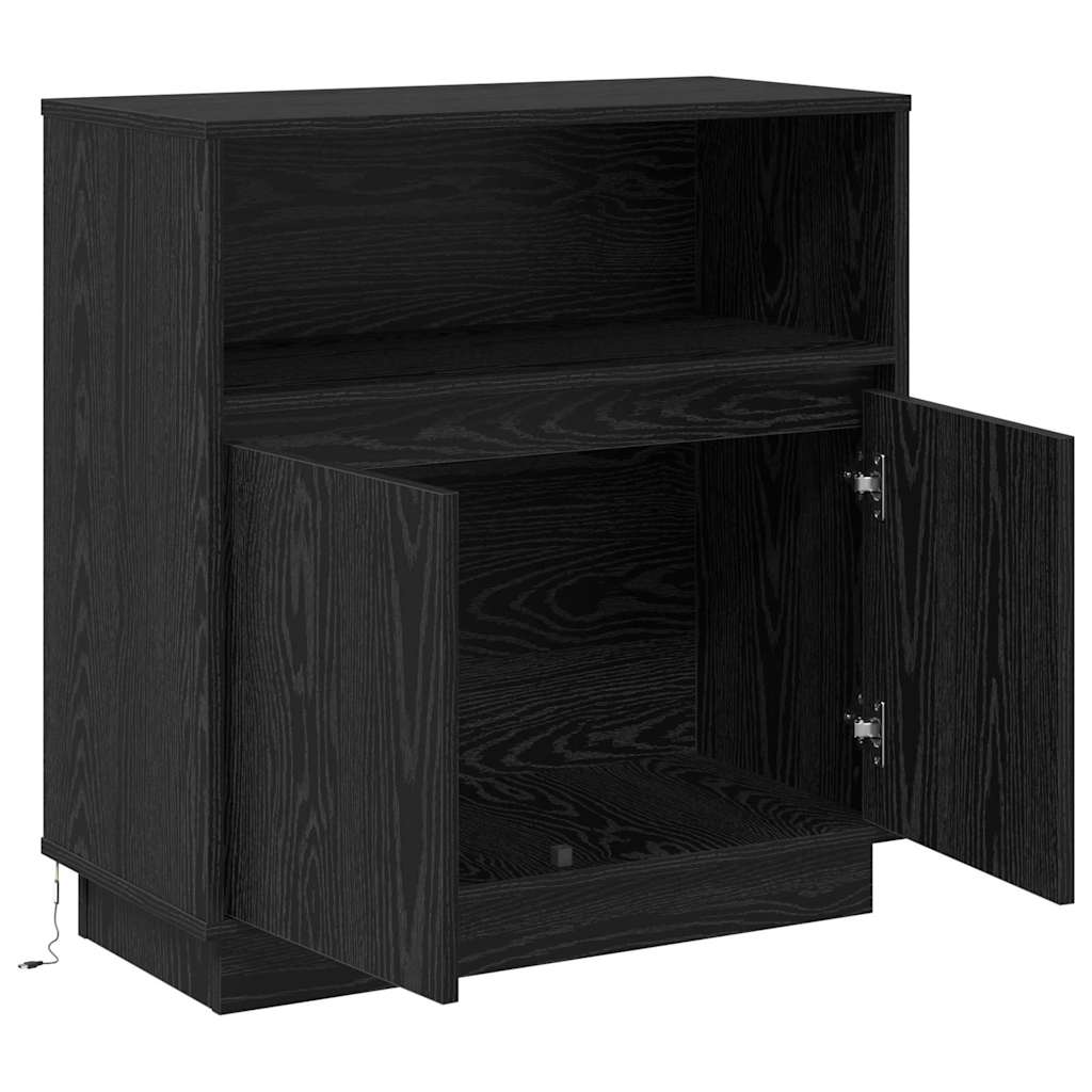 Buffet avec LED Chêne noir 71 x 34.5 x 75 cm Bois d'ingénierie - XIOS