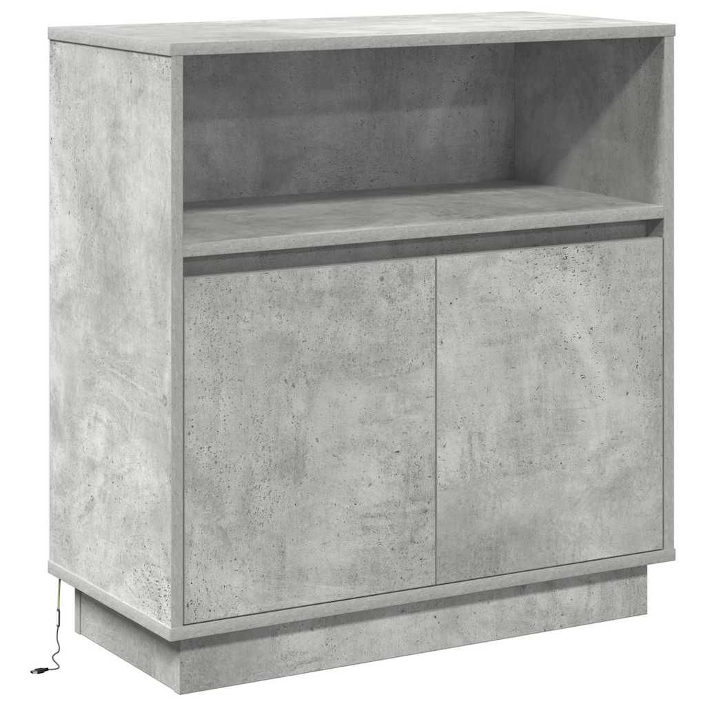 Buffet avec LED Gris béton 71 x 34.5 x 75 cm Bois d'ingénierie - XIOS