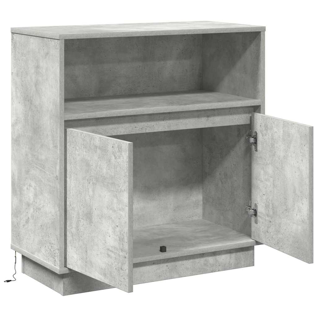 Buffet avec LED Gris béton 71 x 34.5 x 75 cm Bois d'ingénierie - XIOS