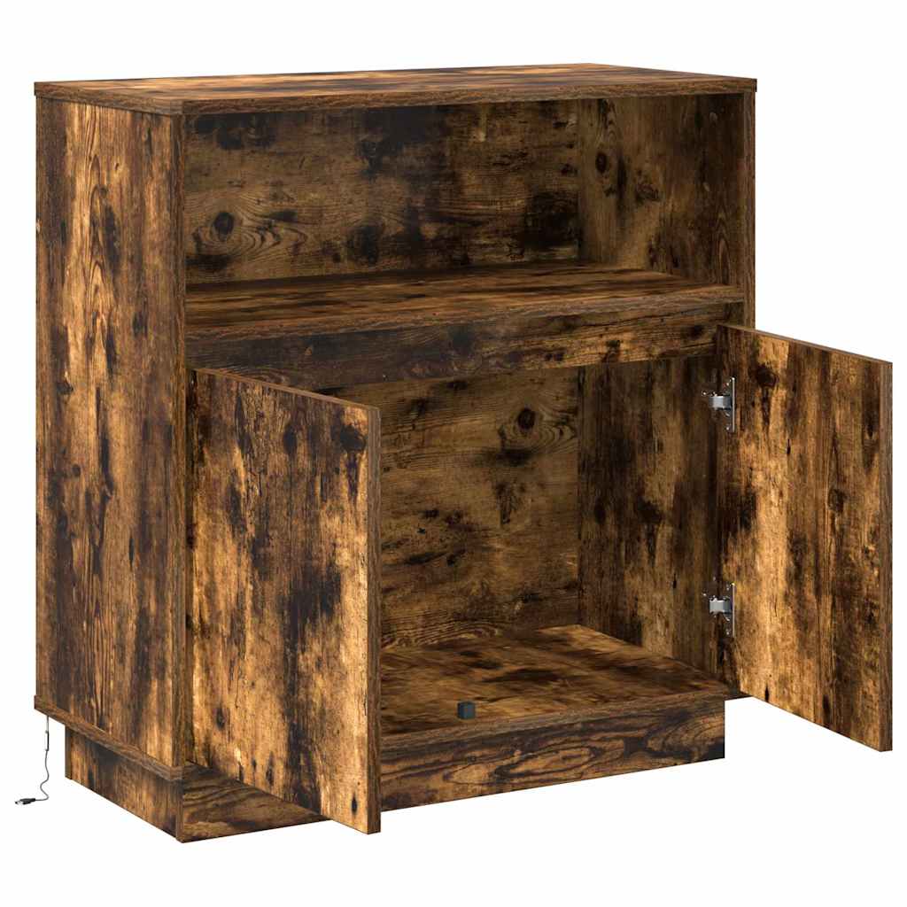 Buffet avec LED Chêne fumé 71 x 34.5 x 75 cm Bois d'ingénierie - XIOS