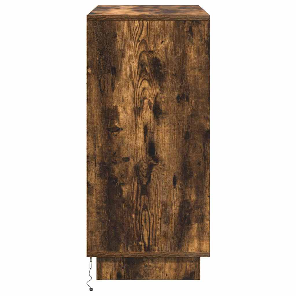 Buffet avec LED Chêne fumé 71 x 34.5 x 75 cm Bois d'ingénierie - XIOS