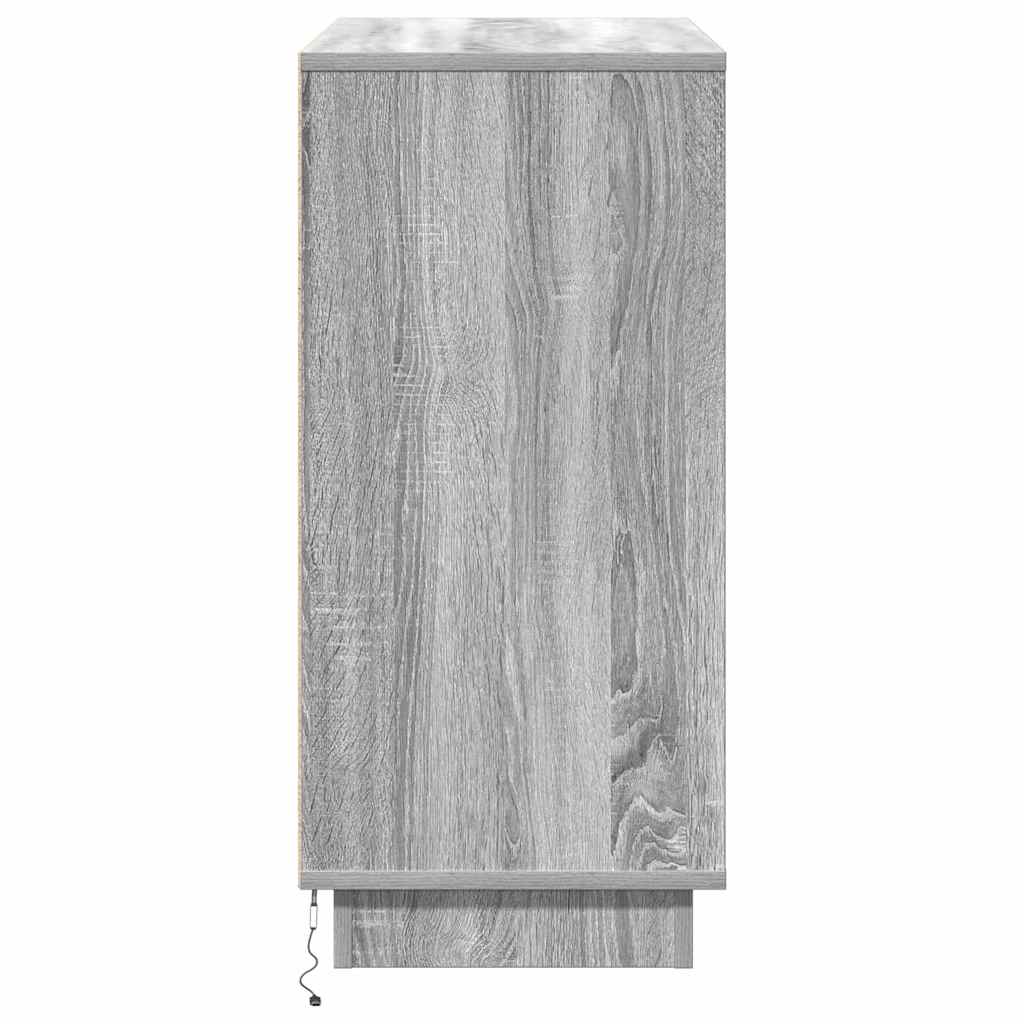 Buffet avec LED Sonoma gris 71 x 34.5 x 75 cm Bois d'ingénierie - XIOS