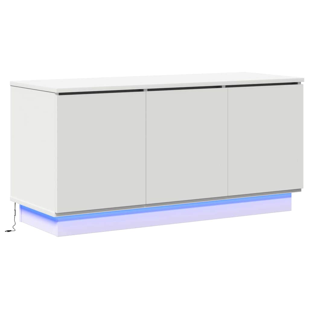 Meuble TV avec LED Blanc 100 x 38 x 49 cm Bois d'ingénierie - XIOS