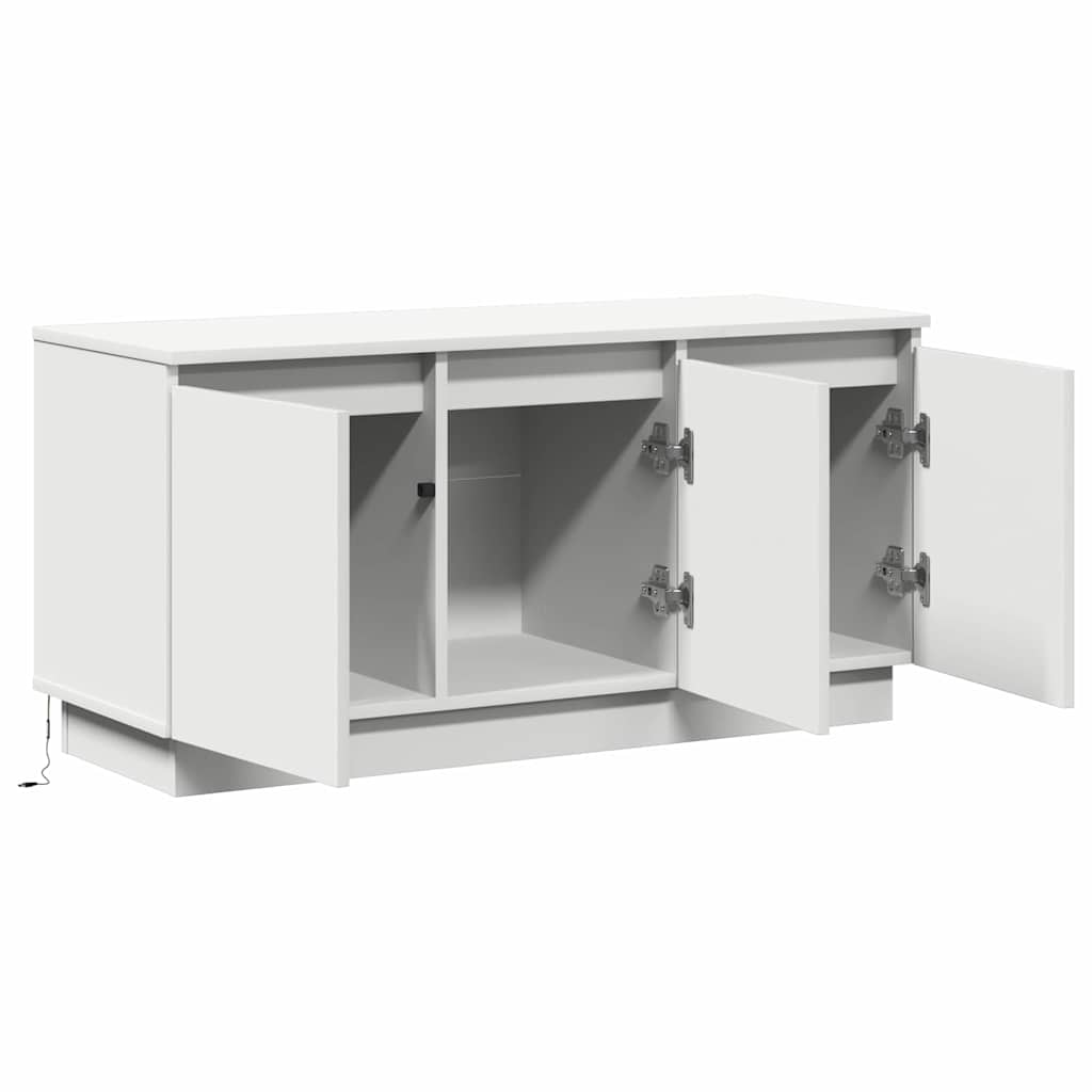 Meuble TV avec LED Blanc 100 x 38 x 49 cm Bois d'ingénierie - XIOS