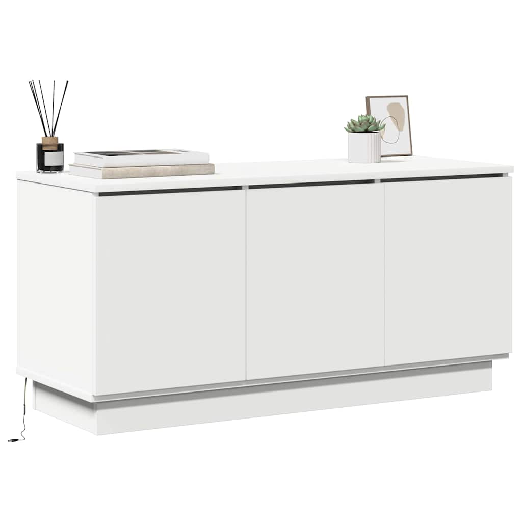 Meuble TV avec LED Blanc 100 x 38 x 49 cm Bois d'ingénierie - XIOS