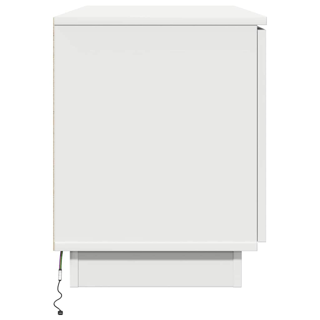 Meuble TV avec LED Blanc 100 x 38 x 49 cm Bois d'ingénierie - XIOS
