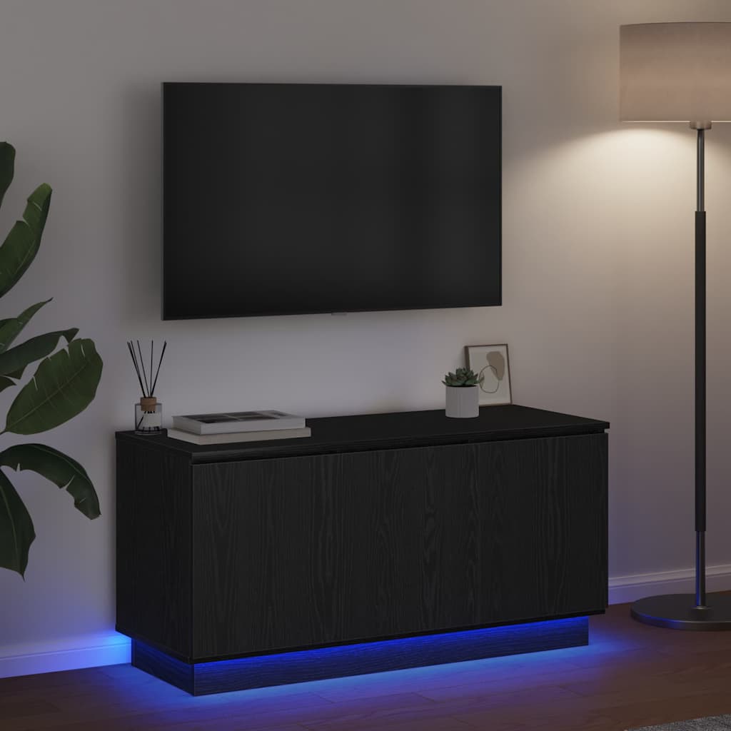 Meuble TV Chêne noir 100 x 38 x 49 cm Bois d'ingénierie
