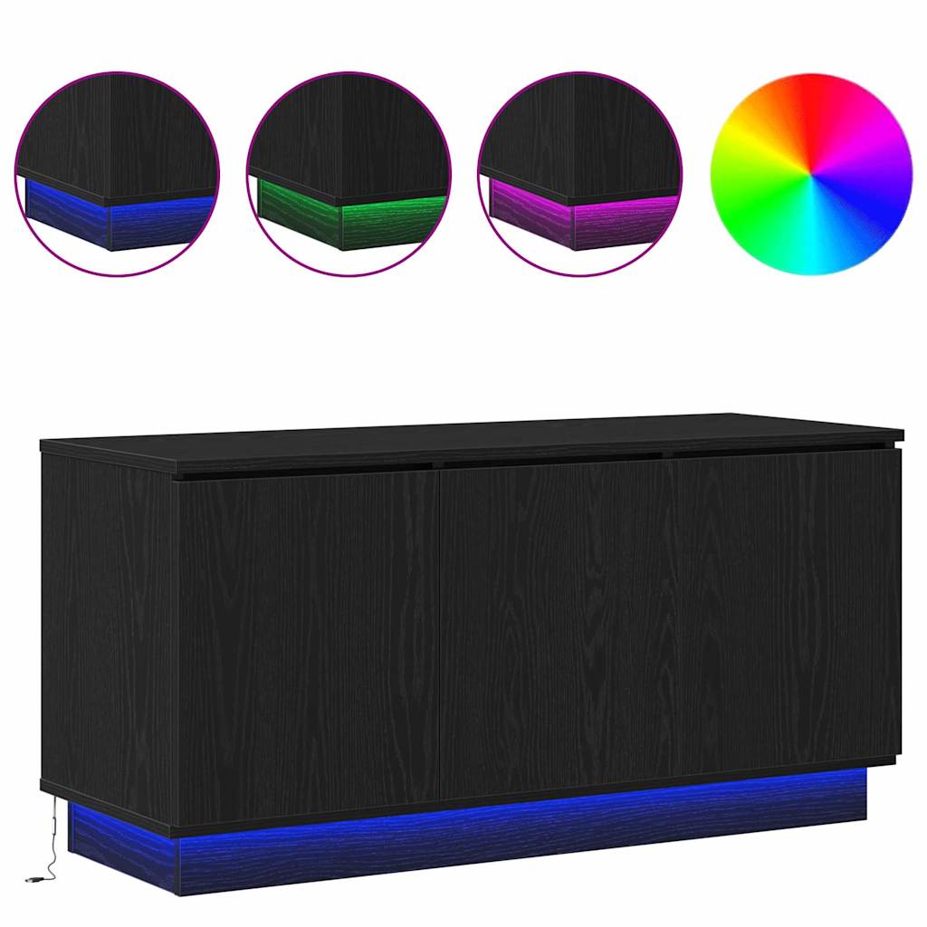 Meuble TV Chêne noir 100 x 38 x 49 cm Bois d'ingénierie