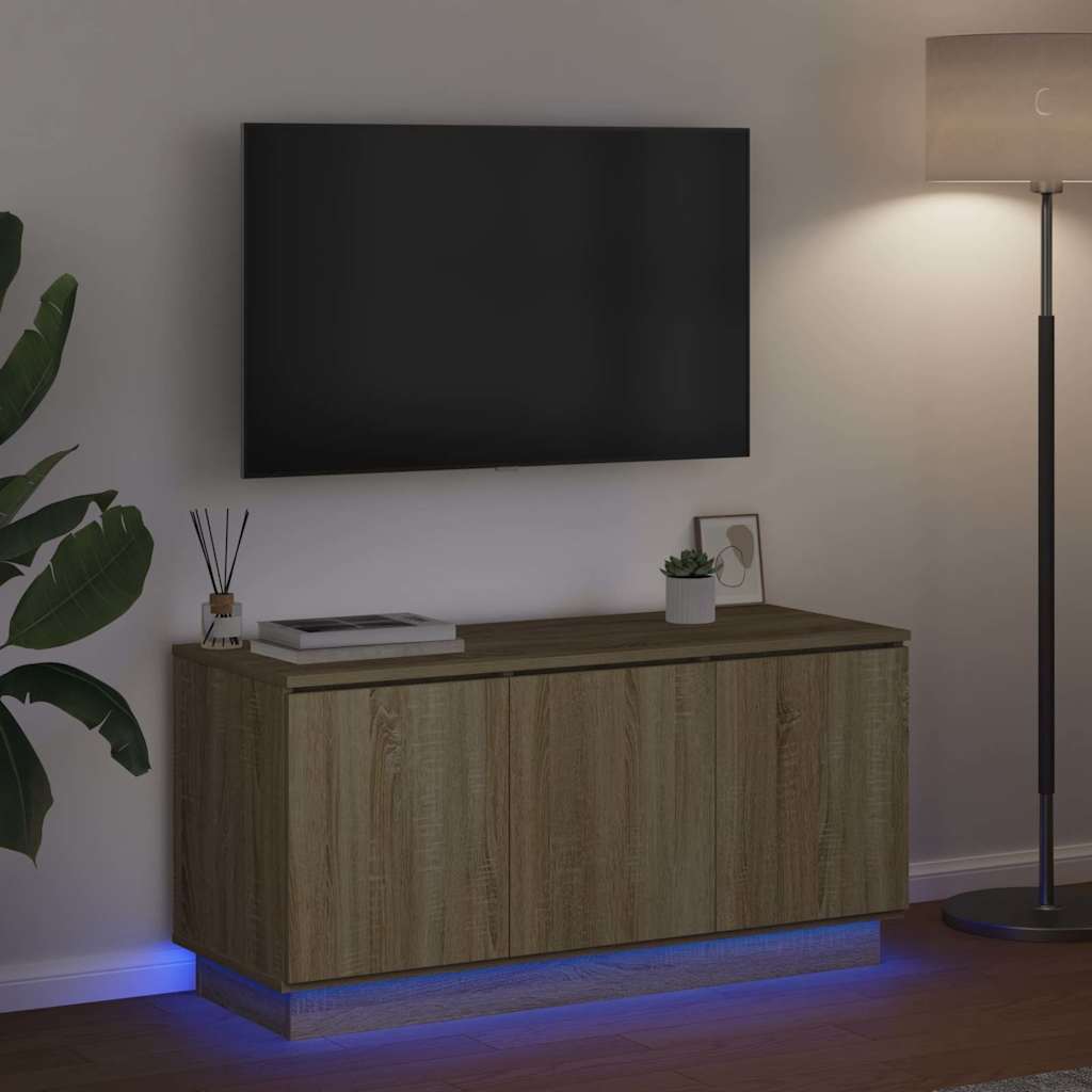 Meuble TV avec LED Chêne sonoma 100 x 38 x 49 cm - XIOS