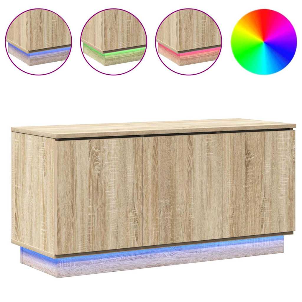 Meuble TV avec LED Chêne sonoma 100 x 38 x 49 cm - XIOS