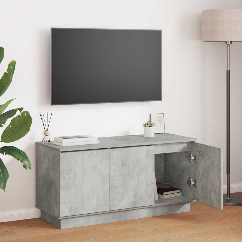 Meuble TV avec LED Gris béton 100 x 38 x 49 cm - XIOS