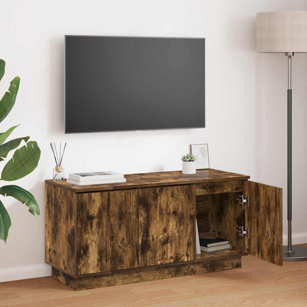 Meuble TV avec LED Chêne fumé 100 x 38 x 49 cm - XIOS
