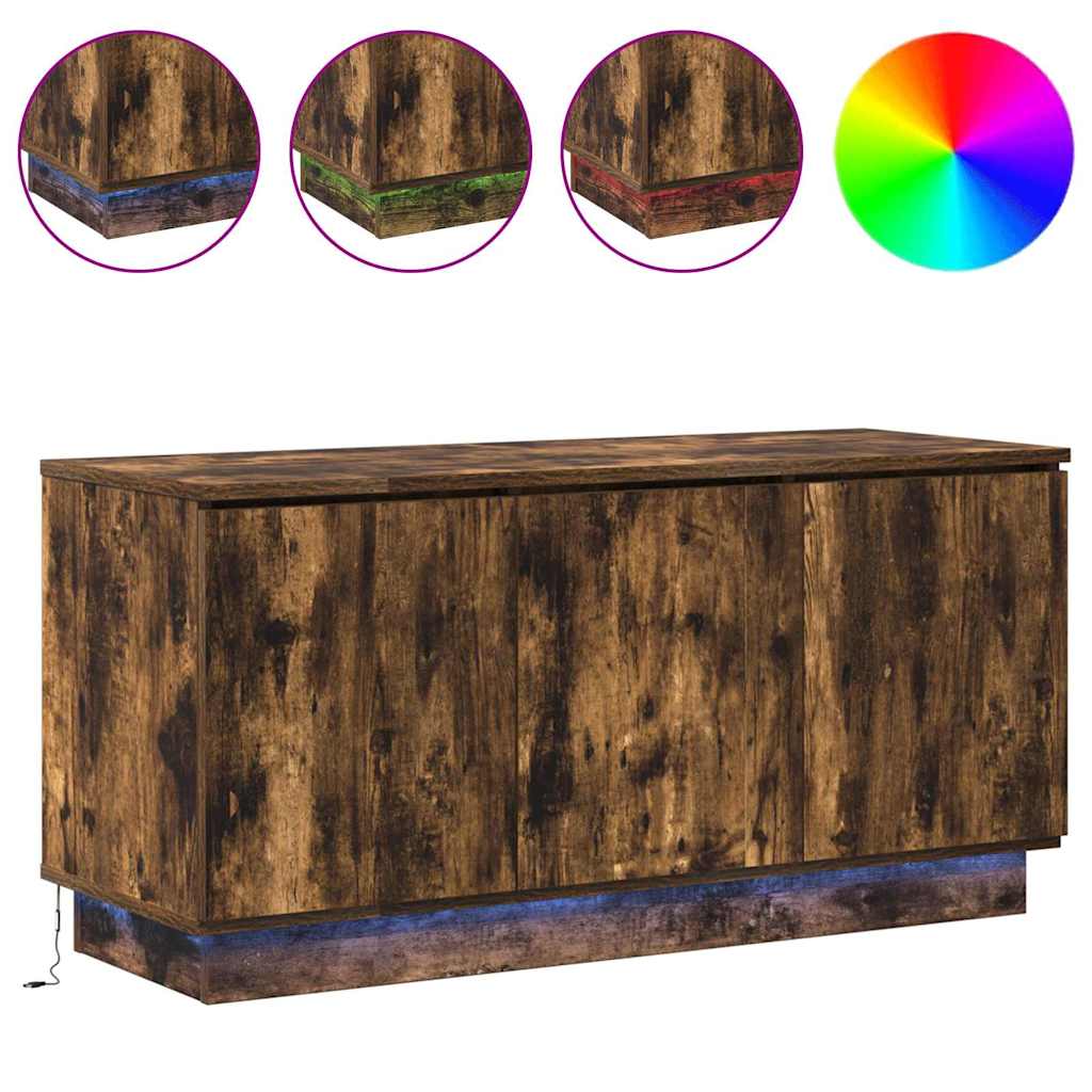 Meuble TV avec LED Chêne fumé 100 x 38 x 49 cm - XIOS