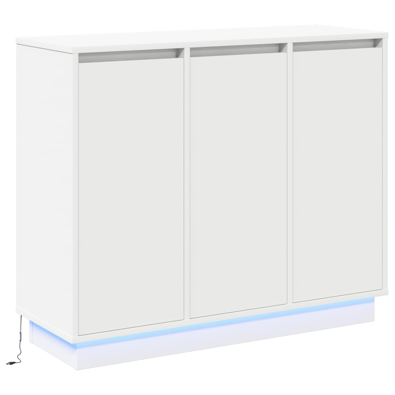 Buffet LED Blanc 90 x 32 x 75 cm Bois d'ingénierie