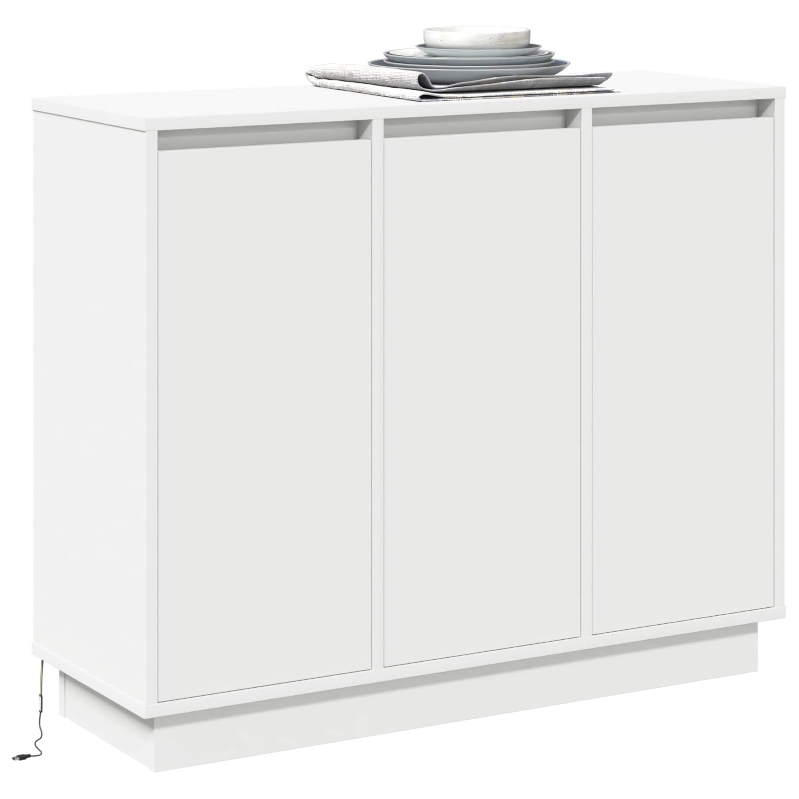 Buffet LED Blanc 90 x 32 x 75 cm Bois d'ingénierie
