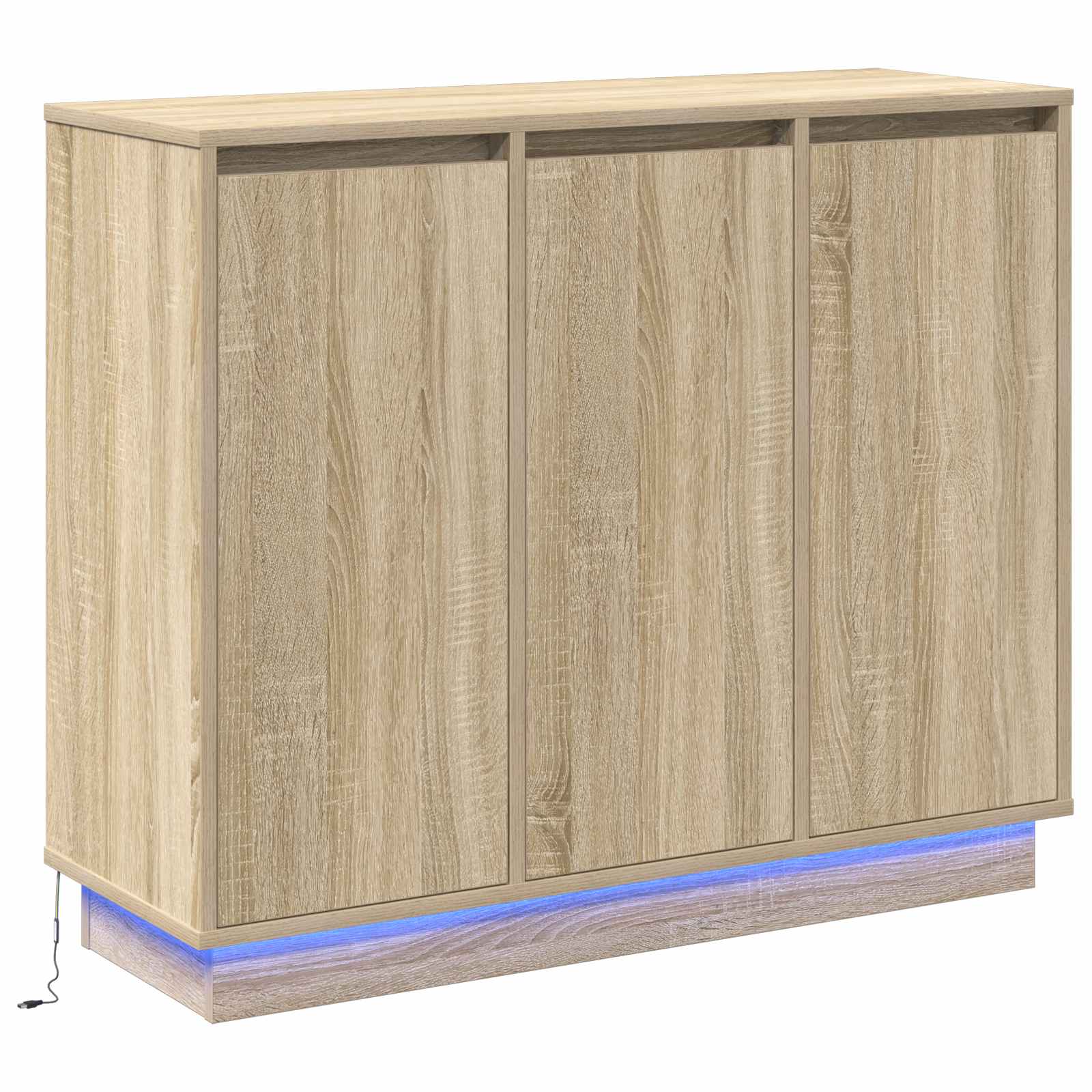 Buffet LED Chêne Sonoma 90 x 32 x 75 cm Bois d'ingénierie - XIOS