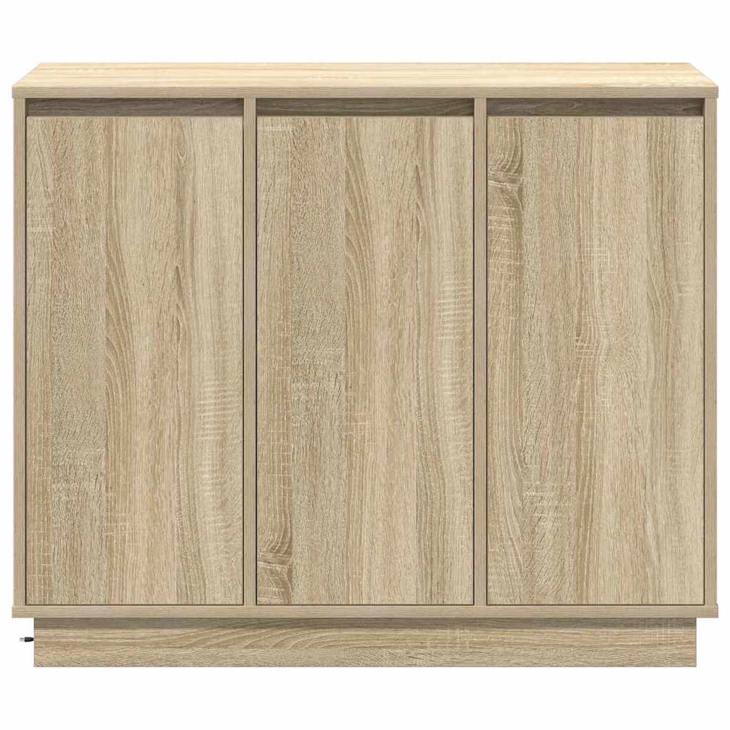 Buffet LED Chêne Sonoma 90 x 32 x 75 cm Bois d'ingénierie - XIOS
