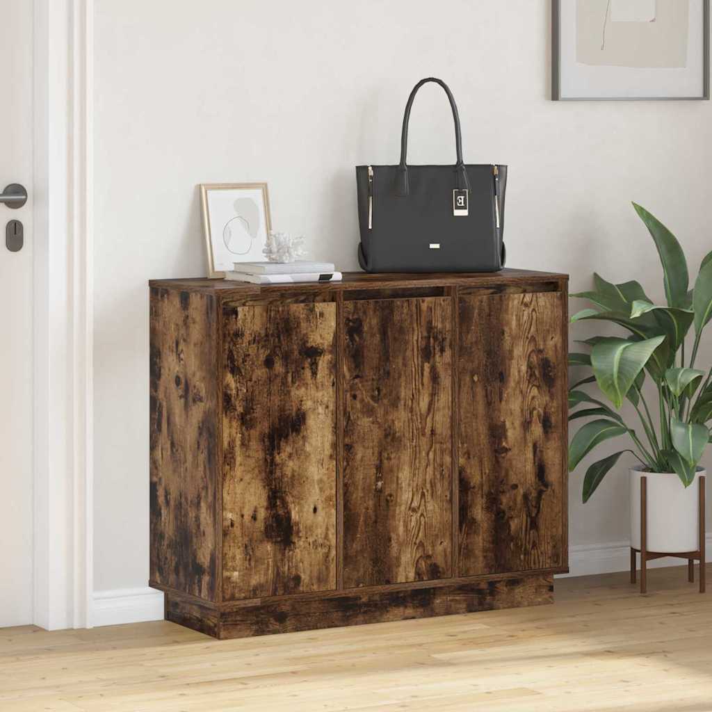 Buffet LED Chêne fumé 90 x 32 x 75 cm Bois d'ingénierie - XIOS