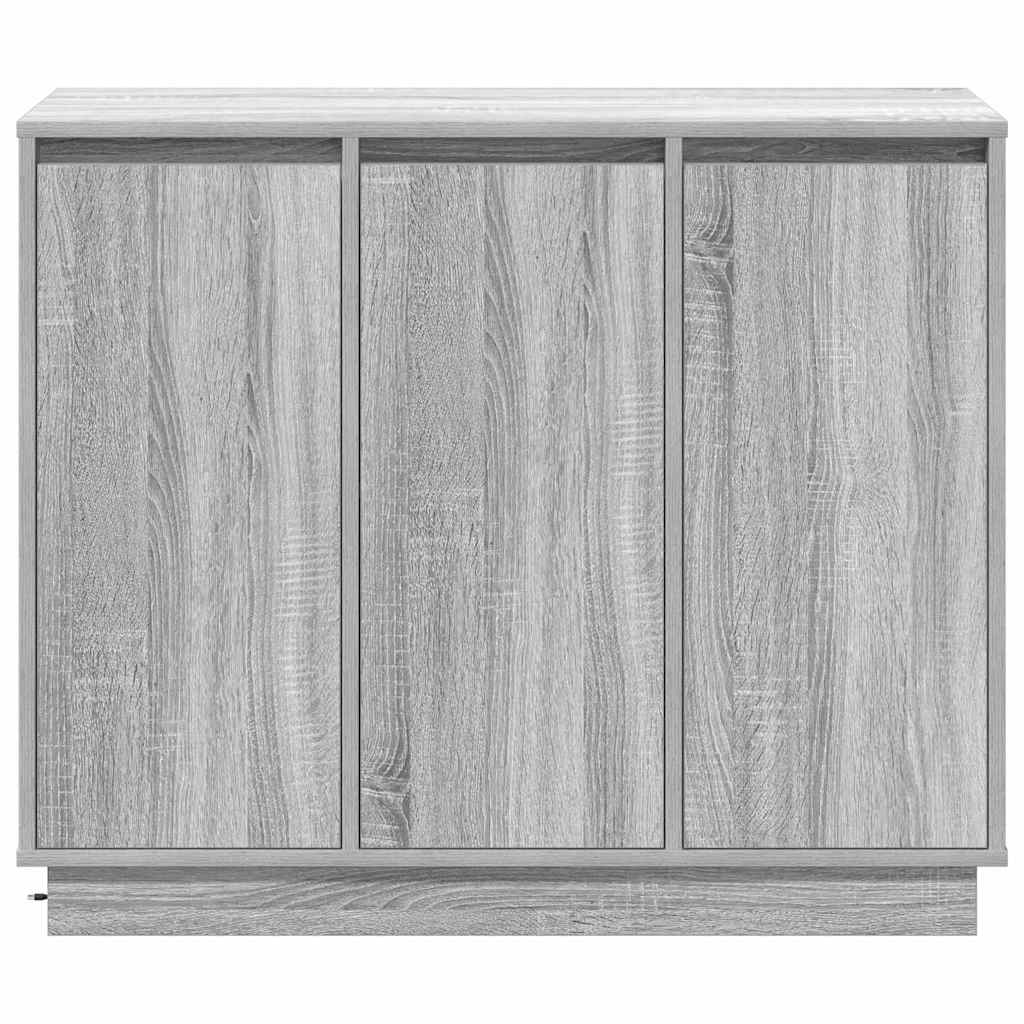 Buffet LED Gris Sonoma 90 x 32 x 75 cm Bois d'ingénierie - XIOS