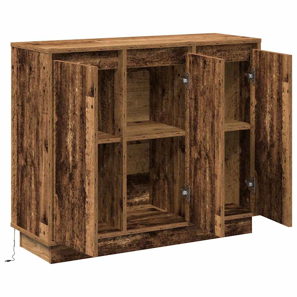 Buffet LED Bois ancien 90 x 32 x 75 cm Bois d'ingénierie - XIOS